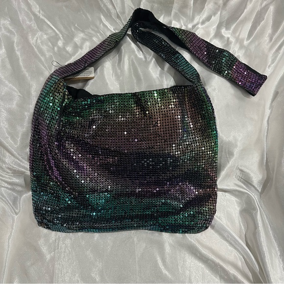 Iridescent Holographic Mesh Shoulder Bag | Y2K Rave Disco Festival Purse NWT - Picture 15 of 16